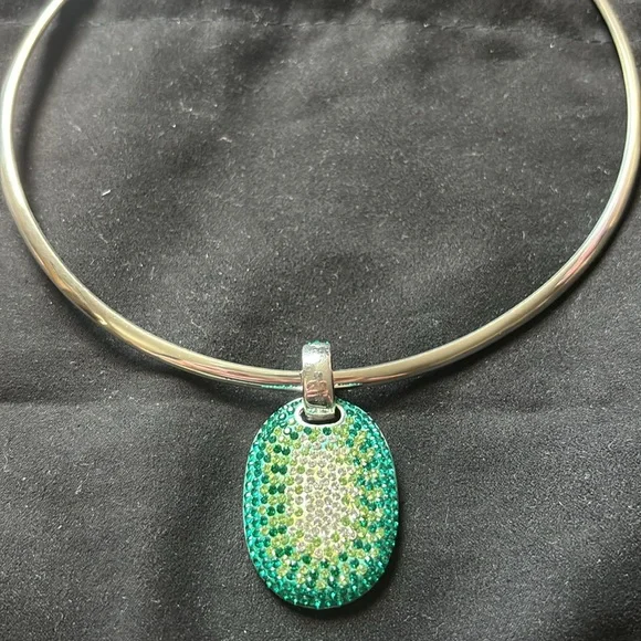925 Sterling silver pendant - Emerald look!! - Picture 5 of 7